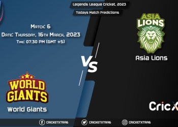 Legends League Cricket T20, 2023, WOG vs ASL 6th Match Prediction, Fantasy Cricket Tips, Pitch Report and Injury Update