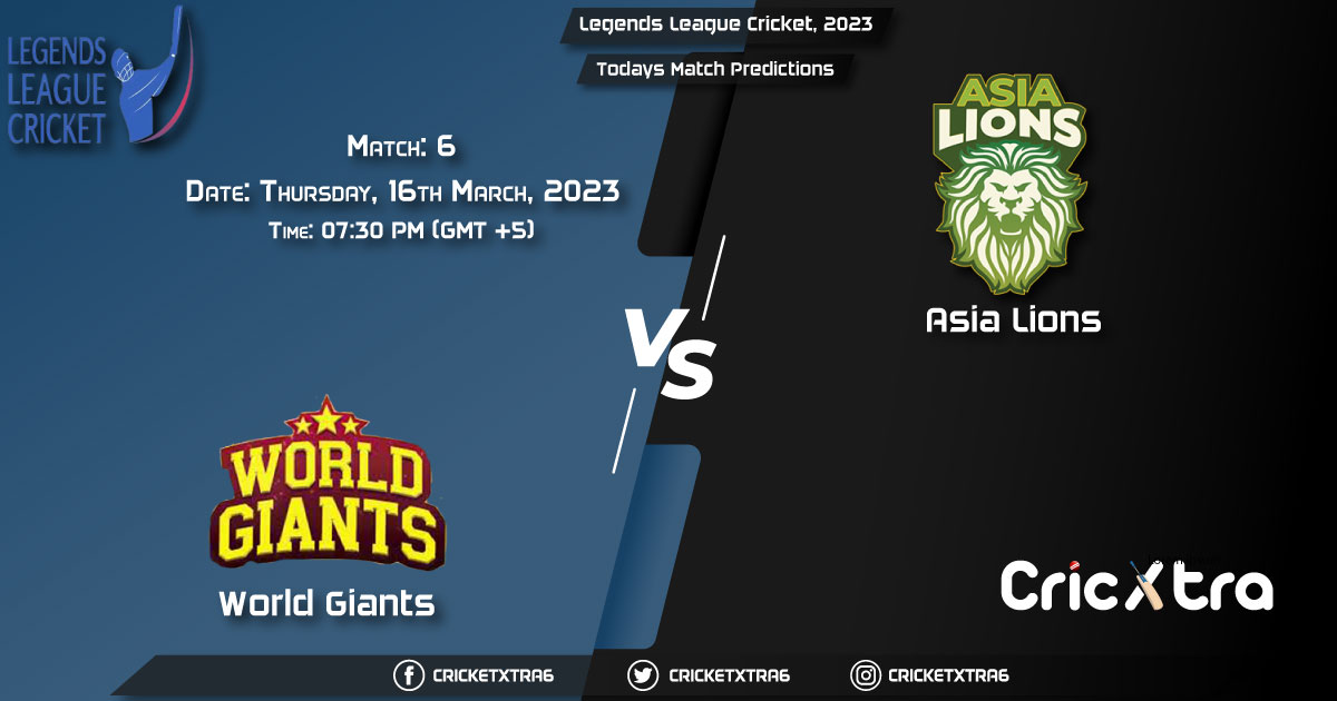 Legends League Cricket T20, 2023, WOG vs ASL 6th Match Prediction, Fantasy Cricket Tips, Pitch Report and Injury Update