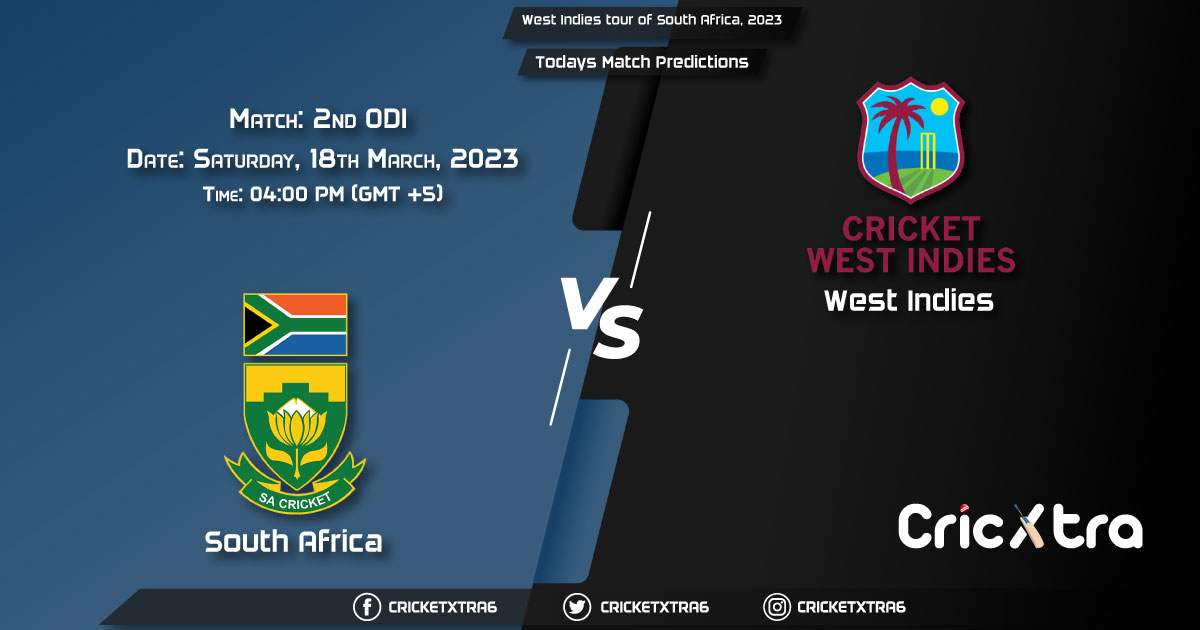 West Indies tour of South Africa, 2023, SA vs WI 2nd ODI Match Prediction, Fantasy Cricket Tips, Pitch Report and Injury Update