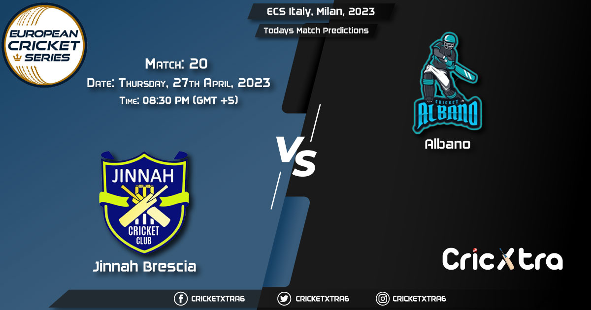 ECS Italy, Milan, 2023, JIB vs ALB 20th Match Prediction, Fantasy Cricket Tips, Pitch Report and Injury Update