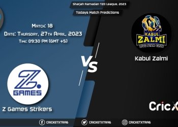 Sharjah Ramadan T20 League, 2023, ZGS vs KZLS 18th Match Prediction, Fantasy Cricket Tips, Pitch Report and Injury Update