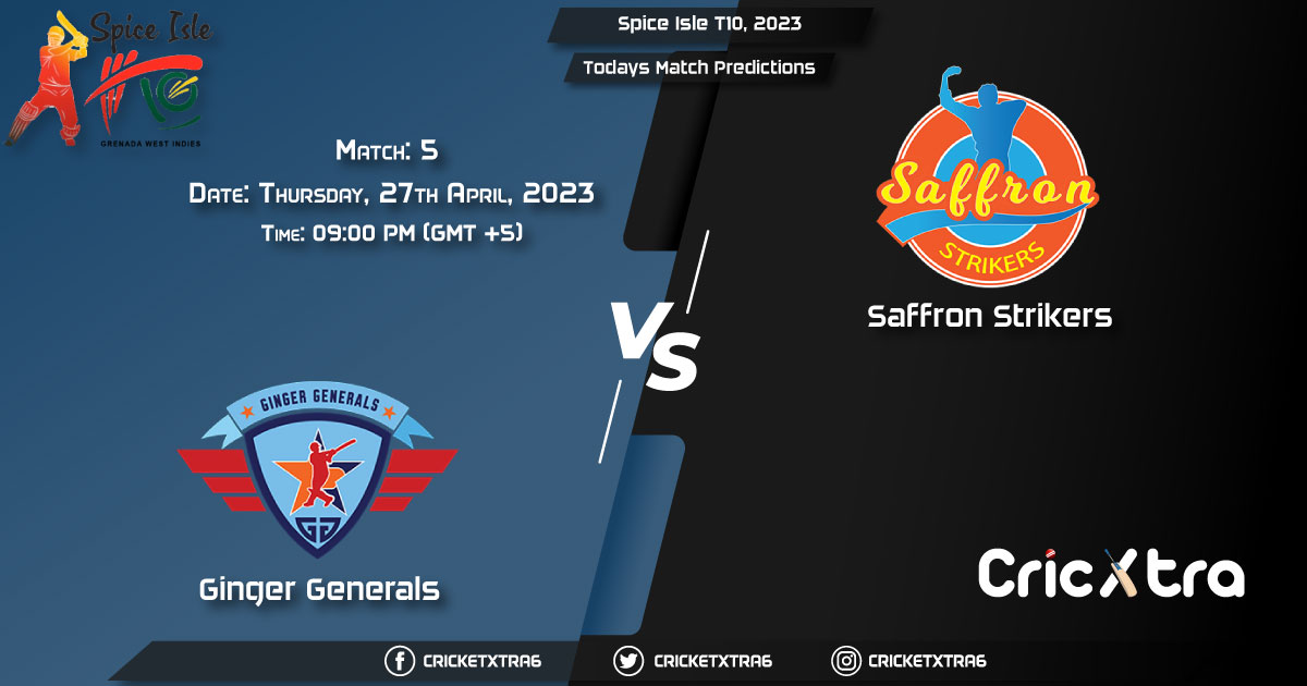 Spice Isle T10, 2023, GG vs SS 5th Match Prediction, Fantasy Cricket Tips, Pitch Report and Injury Update