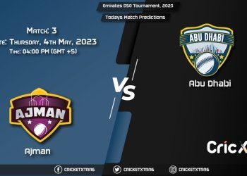 Emirates D50 Tournament, 2023, AJM vs ABD 3rd Match Prediction, Fantasy Cricket Tips, Pitch Report and Injury Update