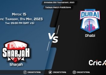 Emirates D50 Tournament, 2023, SHA vs DUB 15th Match Prediction, Fantasy Cricket Tips, Pitch Report and Injury Update