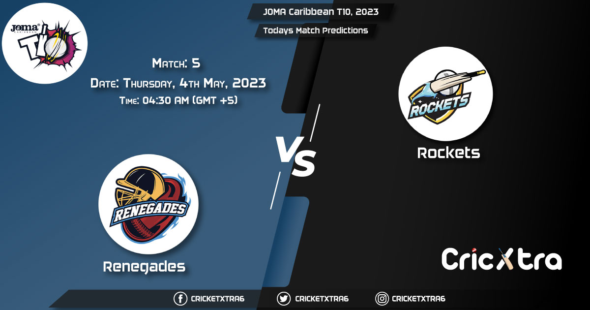 JOMA Caribbean T10, 2023, REN vs ROC 5th Match Prediction, Fantasy Cricket Tips, Pitch Report and Injury Update