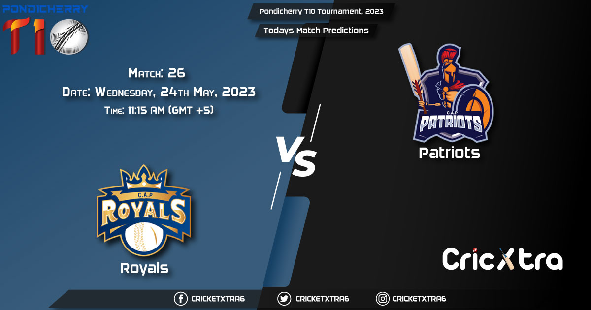 Pondicherry T10 Tournament, 2023, ROY vs PAT 26th Match Prediction, Fantasy Cricket Tips, Pitch Report and Injury Update
