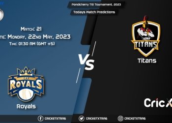 Pondicherry T10 Tournament, 2023, ROY vs TIT 21st Match Prediction, Fantasy Cricket Tips, Pitch Report and Injury Update