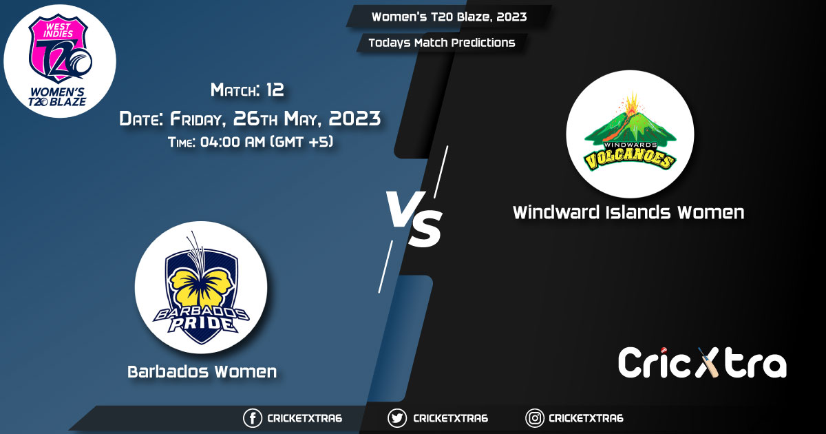 Women's T20 Blaze, 2023, BAR-W vs WWI- W 12th Match Prediction, Fantasy Cricket Tips
