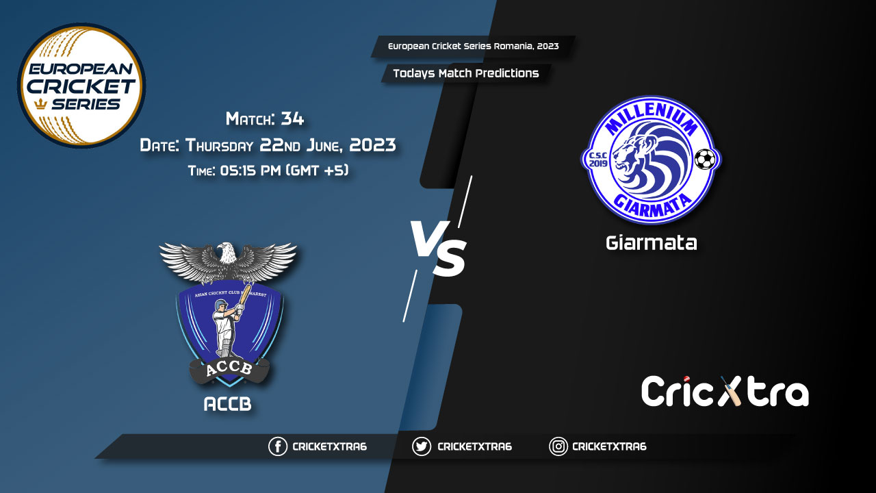 European Cricket Series Romania, 2023, ACCB vs GIA 34th Match Prediction, Fantasy Cricket Tips