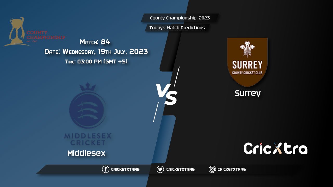 County Championship, 2023, MID vs SUR 84th Match Prediction, Fantasy Cricket Tips, Pitch Report and Injury Update