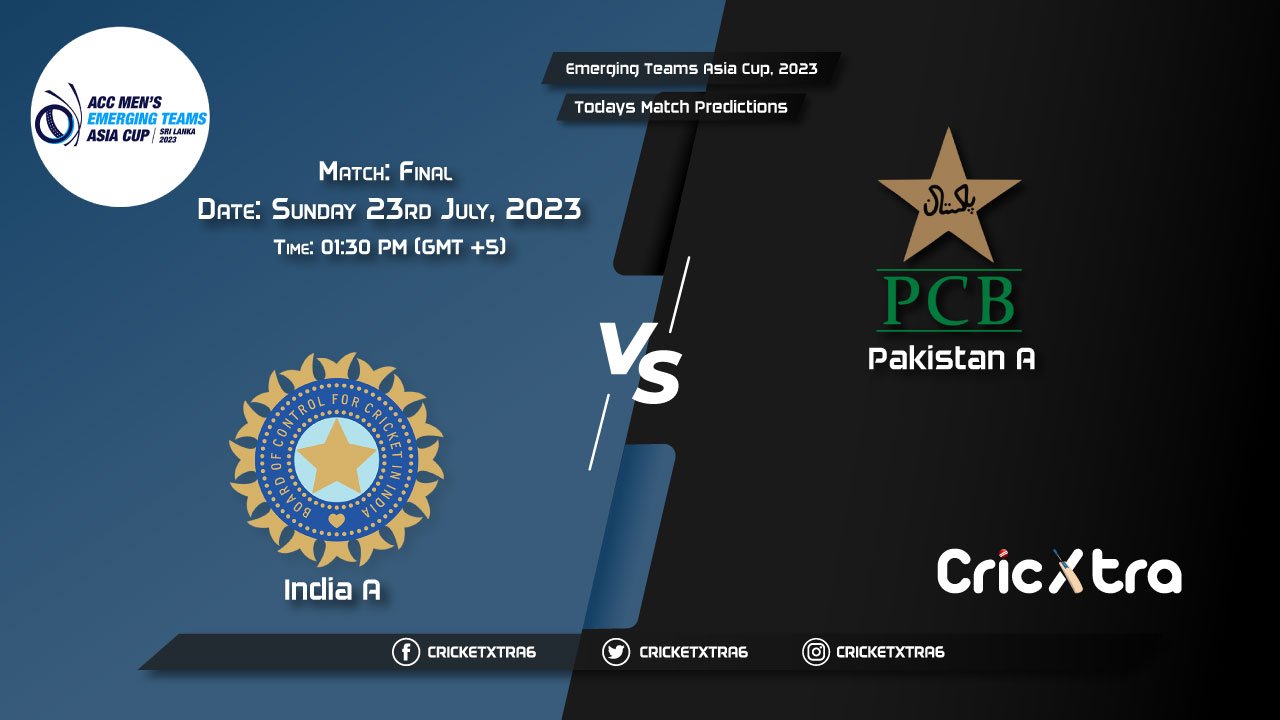 Emerging Teams Asia Cup, 2023, IN-A vs PK-A Final Match Prediction, Fantasy Cricket Tips