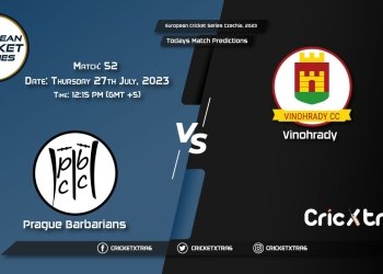 European Cricket Series Czechia, 2023, PRB vs VCC 52nd Match Prediction, Fantasy Cricket Tips