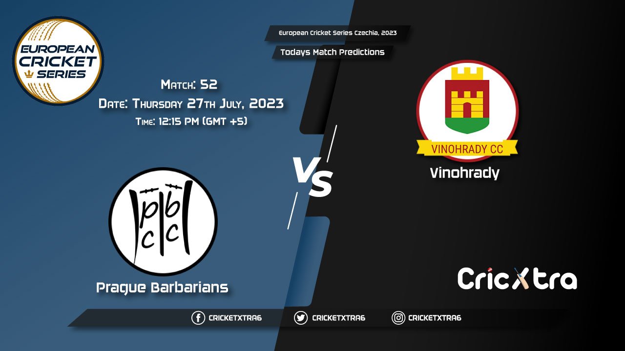 European Cricket Series Czechia, 2023, PRB vs VCC 52nd Match Prediction, Fantasy Cricket Tips