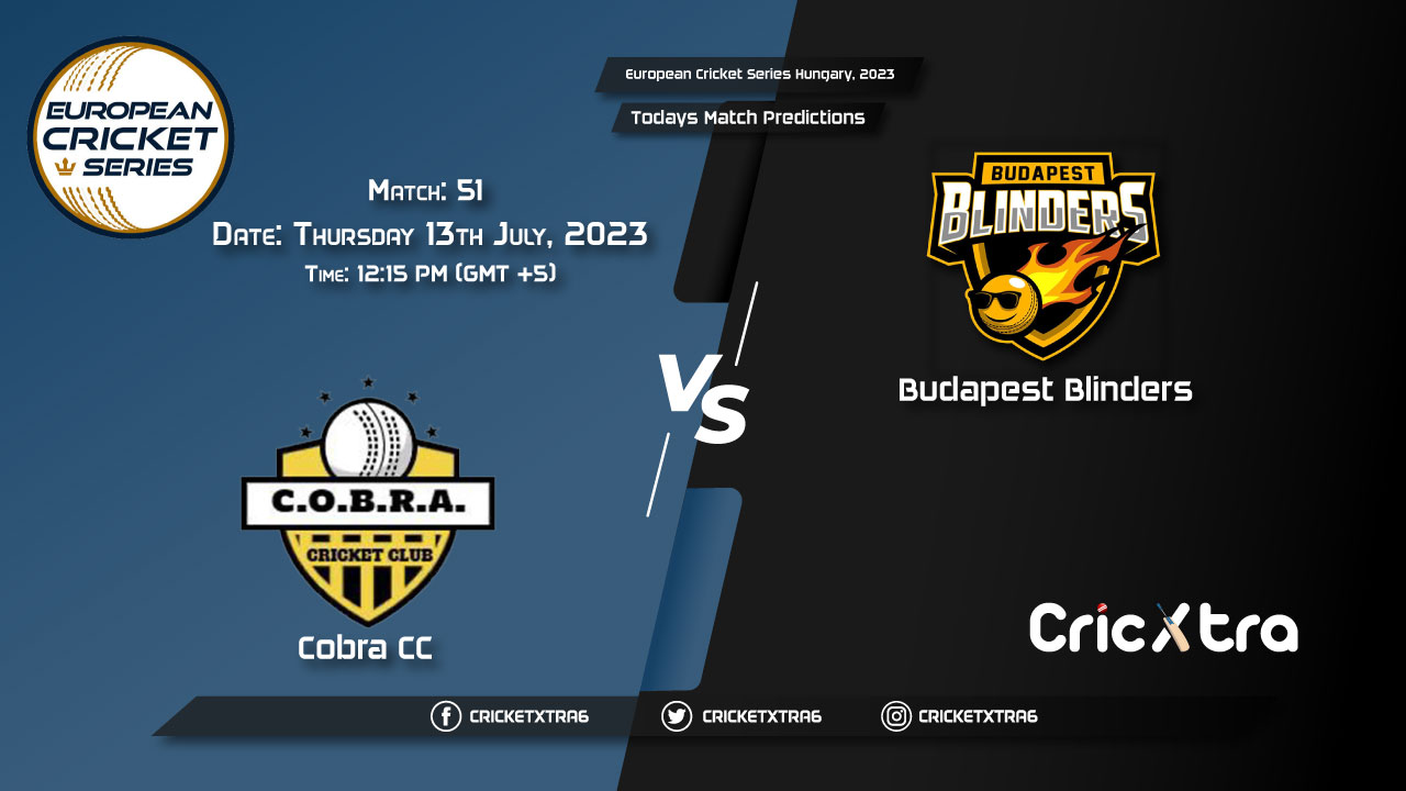 European Cricket Series Hungary, 2023, COB vs BUB 51st Match Prediction, Fantasy Cricket Tips