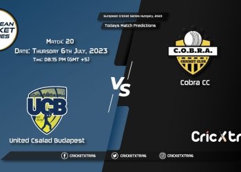 European Cricket Series Hungary, 2023, UCB vs COB 20th Match Prediction, Fantasy Cricket Tips