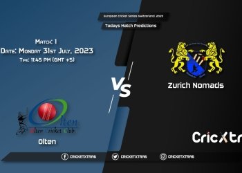 European Cricket Series Switzerland, 2023, OLT vs ZNM 1st Match Prediction, Fantasy Cricket Tips