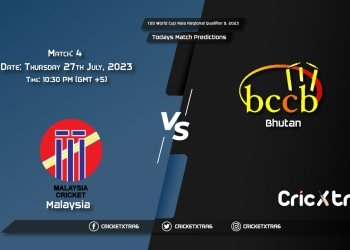 T20 World Cup Asia Regional Qualifier B, 2023, MAS vs BHU 4th Match Prediction, Fantasy Cricket Tips