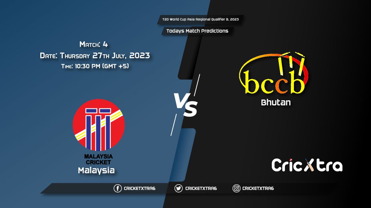 T20 World Cup Asia Regional Qualifier B, 2023, MAS vs BHU 4th Match Prediction, Fantasy Cricket Tips