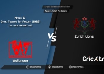 European Cricket Series Switzerland, 2023, WET vs ZLI 6th Match Prediction, Fantasy Cricket Tips