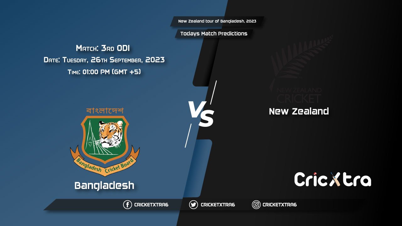 New Zealand tour of Bangladesh, 2023, BAN vs NZ 3rd ODI Match Prediction, Fantasy Cricket Tips, Pitch Report and Injury Update