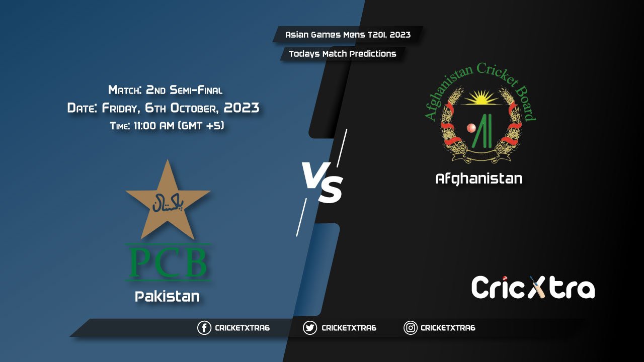 Asian Games Mens T20I, 2023, PAK vs AFG 2nd Semi-Final Match Prediction, Fantasy Cricket Tips, Pitch Report and Injury Update
