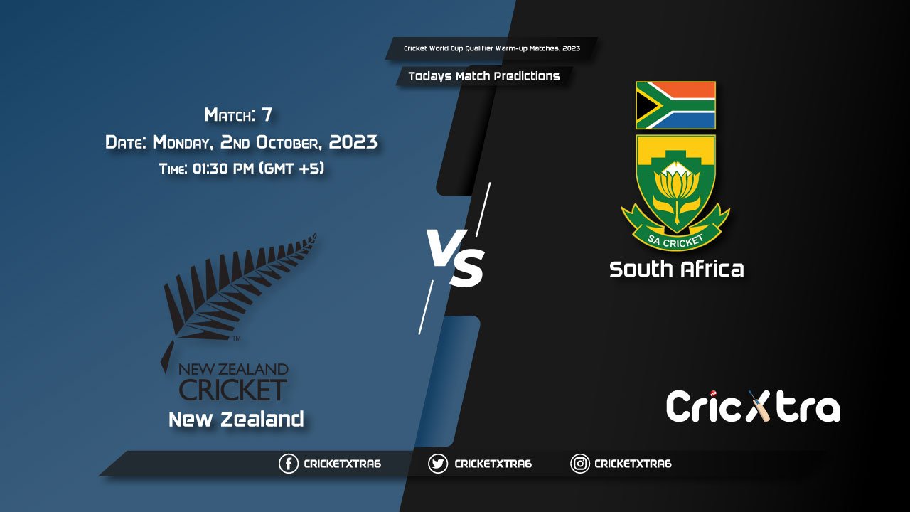 Cricket World Cup Warm-up Matches, 2023, NZ vs SA 7th Match Prediction, Fantasy Cricket Tips, Pitch Report and Injury Update