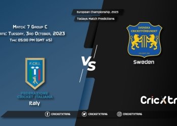 European Championship, 2023, ITA vs SWE Group C - Match 7 Prediction, Fantasy Cricket Tips, Pitch Report and Injury Update