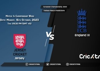 European Championship, 2023, JSY vs ENG-XI Championship Week - Match 4 Prediction, Fantasy Cricket Tips, Pitch Report and Injury Update